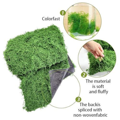 Artificial Green Moss Mat for Decoration Carpet Grass Wall, 11.81×78.74 inch Natural Decorative for Plants Indoor with Base Fabric, Artificial Moss Mat Suitable for DIY 0.3×2m - color: Green- 11.81×78.74 Inches/30 X 200 Cm