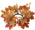 Fall Candle Rings Wreaths Thanksgiving Candle Ring Holder Artificial Maple Leaf Candle Garland Mini Flower Candleholder Wreaths for Thanksgiving Table Decorations Centerpieces