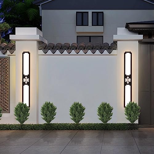 momoplant Artificial Cypress Topiary 39'' Faux Cedar Trees Privacy Screen Planter Set of 2 Artificial Bush Porch Plants Indoor and Outdoor Decor - size: 39 Inch