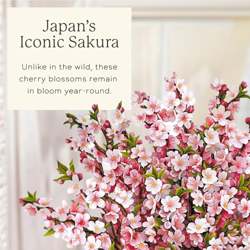 Freshcut Paper Grande Japanese Cherry Blossoms 20 Inch Life-Sized 3D Pop Up Card – Greeting Card, Birthday, Mothers Day, Thank You, Gifts for Mom and Her – Includes Notecard and Envelope - color: Japanese Cherry Blossoms, size: Grande