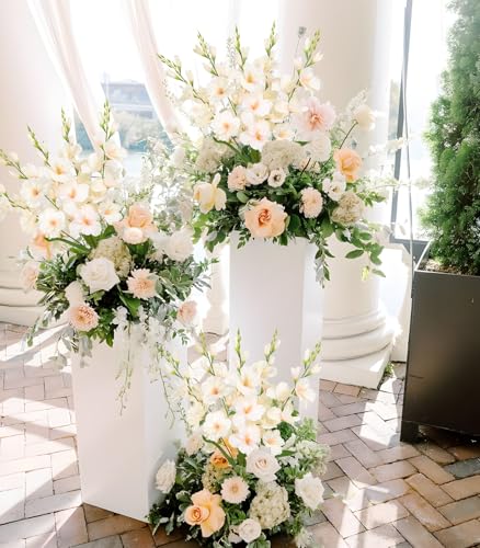 2 Bundles Champagne Gladiolus Artificial Flowers 10 Heads 26.38" Silk Faux Gladiolus Flowers for Wedding Centerpieces, Home Table Party Decor(Champagne) - color: Champagne