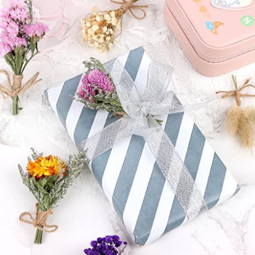 WWahuayuan 8 Pcs Mini Gypsophila Daisy Dried Flowers Bouquets for DIY Craft, Home & Wedding Decor - color: Type2