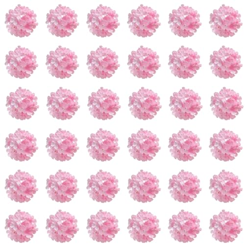 Hydrangea Artificial Flowers, 40 Pcs Champagne Pink Artificial Flowers Bulk, Faux Hydrangea Flowers for Outdoor, Fake Silk Ivory Hydrangea Flowers with Stems for Wedding Decoration Decor - color: Pink, size: 40 Pcs