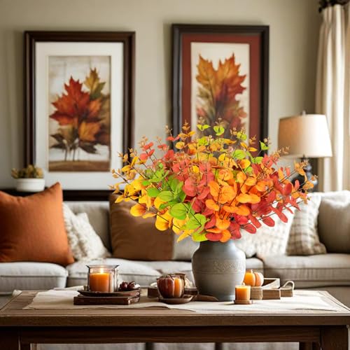 Yen Jean 10PCS Fall/Autumn Decorations for Home Artificial Flowers Bouquet - Thanksgiving Fake Stems Indoor Decor Party Supplies - style: fall stems-3