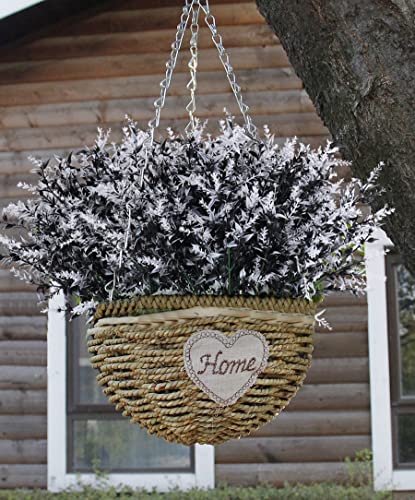 RECUTMS 8 Bundles Artificial Flowers Outdoor UV Resistant Fake Flowers Fake Outside Plants Plastic Outdoor Flowers for No Fade Faux Plastic Plants Garden Porch Window Box Décor(Black+White) - color: Black+white, size: 8 Bundles