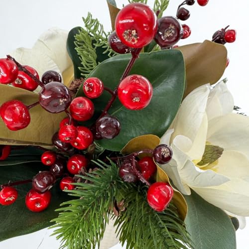 Happy Holiday Petite - Floral Arrangement, Premium Artificial Indoor Flower Display with Beautiful Blooms and Foliage - Artificial Plants & Flowers - color: Happy Holiday Petite