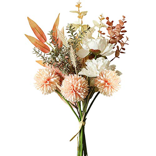KIRIFLY Artificial Fake Flowers Plants Silk Flower Arrangements Wedding Bouquets Decorations Plastic Floral Table Centerpieces for Home Kitchen Garden Party Décor (Champagne) - color: Champagne