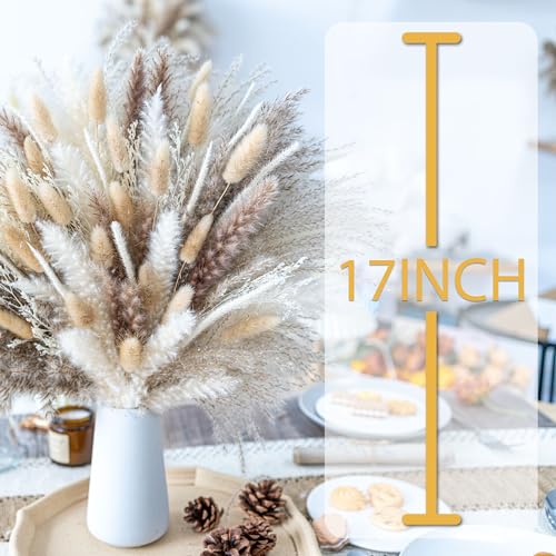 300PCS Natural Pampas Grass Decor Bouquet | Boho Dried Floral Arrangement Centerpiece Table Decor Wedding Decor Rustic Decor (300PCS) - size: 300PCS