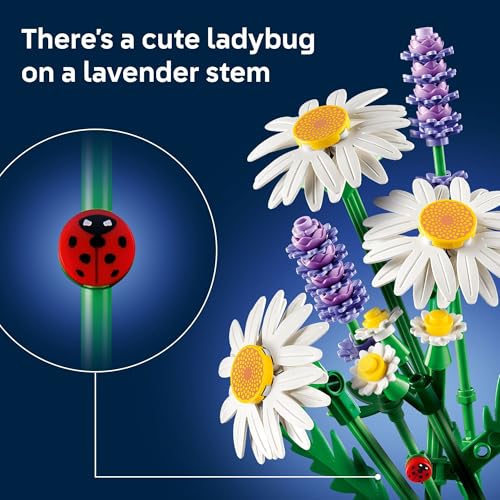 LEGO Botanicals Daisies Building Toy - Artificial Flowers Crafting Kit for Girls & Boys, Ages 9+ - Kids Room Decor for Book Shelf or Desk - Gift Idea for Birthdays - 11508