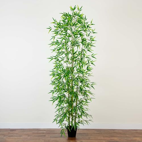 Nearly Natural 9ft. Artificial Green Bamboo Tree - size: 9ft