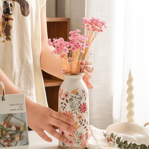 Natural - Dried - Flowers Brazilian Small Star Daisy Dried Decorative Mini Chamomile Bouquet for Wedding Floral Arrangements Home Decorations Valentine's Day Gifts (200 Stems) (Pink) - color: Pink