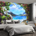 Landscape Lake Waterfall wall murals Peel and Stick self Adhesive Wallpaper for Bedroom Living Room - 85"x118" - color: F05, size: 85"x118"