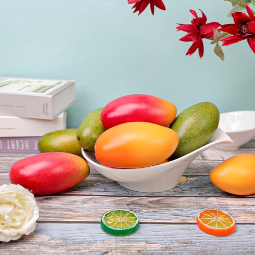 Gresorth 3pcs Artificial Lifelike Mango Decoration Fake Fruit Home Party Kitchen Table Food Show - color: Mango