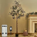 LITBLOOM Lighted Olive Tree 6FT 300 Fairy Lights with Timer and Dimmer, Artificial Tree with Lights for Office Home Room Decoration Indoor Outdoor - style: 6FT Olive
