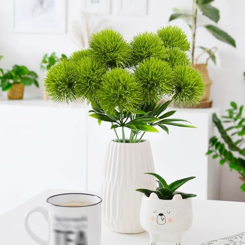 Uieke 36Pcs Dandelion Artificial Flowers, Artificial Flowers for Decoration Fake Plants Bouquet Plastic Flowers for Home Decoration Wedding Decor Flower Arrangment Green - color: Green, size: 36PCS