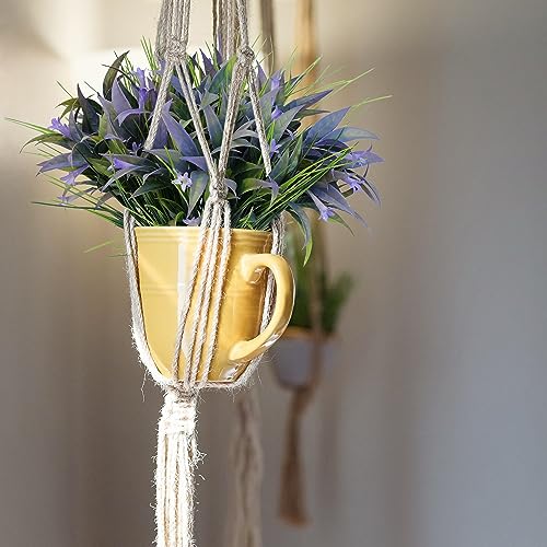 8 Bundles Artificial Plants Bushes Outdoor UV Resistant Fake Flowers Grass Bulk Faux Plastic Greenery for Fall Winter Summer Outside Window Box Planter Front Porch Yard Floral Arrangements… - color: Purple Morning Glory Flowers and Grass, size: 8pcs