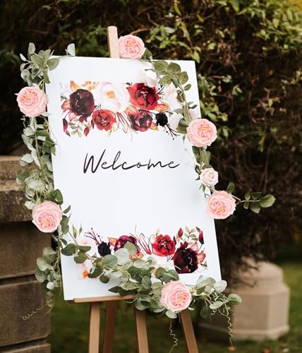 IPOPU Real Touch Rose Artificial Flowers 5PCS Faux Pink Peonies Realistic Roses with Stem for Wedding Bouquet Party Home Decor (Pink) - color: Pink
