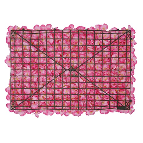 20Pcs Flower Wall Panel 15.7"x 23.6" Rectangular Artificial Flowers Wall Decoration Artificial Silk Flowers Panel for Home Party Wedding Christmas Festival Photo Backdrop Decor (Pink) - color: Pink