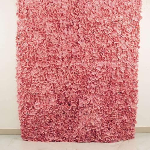 Efavormart 4 PCS Pink & Dusty Rose Silk Hydrangea Flower Mat Wall Wedding Event Decor for DIY Centerpiece Arrangement Party Decorations - color: Dusty Rose