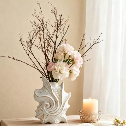 Small Ceramic Flower Vase for Home Decor - Cute Starfish Decorative Vase for Home Decor,White Ceramic Vase for Flowers,7.6 Inch Modern Vases for Ideal Shelf Decor Table Living Room Décor - color: Starfish Vase