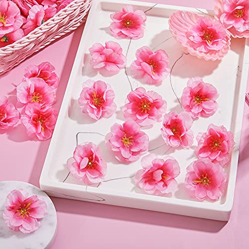 WILLBOND 150 Pieces Cherry Blossom Heads Artificial Fake Silk Cloth Petals Mini Cherry Flowers Petals for Dress DIY Accessories Home Wedding Party Decoration (Classic) - color: Classic