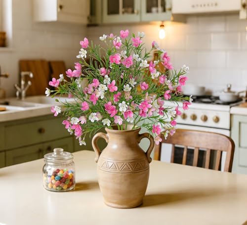 Wildflowers Artificial Flowers 18 inch Silk Spring Flowers Summer Flower Bouquet for Home Wedding Party Table Centerpieces Floral Arrangements 5 Pack, Pink - color: Pink