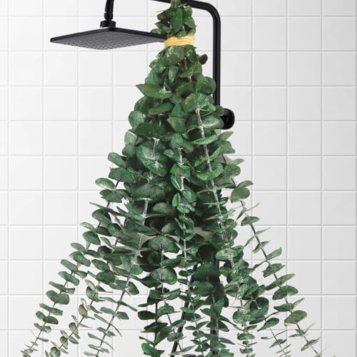 10 Pcs Dried Eucalyptus Stems for Shower, 17'' Natural Real Preserved Eucalyptus Leaves Branches Hanging, Fresh Eucalyptus Plant Bundle for Home SPA Bathroom Wedding Wall Vase Decor, Bath Essentials - size: 10PCS