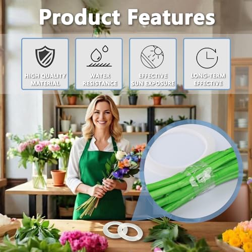 Clear Floral Tape, Waterproof Floral Tape 1/4 inches Wide Floral Vase Tape for Flower Bouquets and Flower Supplies Craft 2 Rolls Clear Florist Tape for Wrapping, Corsages, DIY Crafts (216Ft Per Roll)