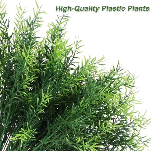 Toprooms Outdoor Faux Plants Greenery Artificial Flowers Fake Boxwood Shrubs UV Resistant Plastic Plant for Farmhouse Garden Porch Patio Indoor Wedding Decoration (1#Outdoor Greenery, 12 Pcs) - color: 1#outdoor Greenery