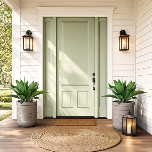 Ttranewsoo Fake Plants Artificial Agave Plants,Large UV Resistant Fake Agave Planters for Indoor and Outdoor Decorating Tropical Plant Succulents Greenery Indoor Decor((2Pack Light Green) 13.8" - color: Light Green