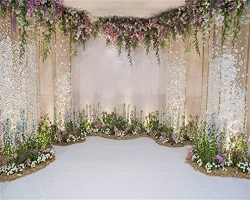 AOFOTO 12x10ft Arch for Wedding Ceremony Backdrop Interior Romantic Flower Canopy Archway Banner Photography Background Bride Girlfriend Lovers Fiancee Nuptial Decoration Studio Props Vinyl Wallpaper - size: 12x10ft