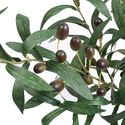 SHACOS 4 PCS 28 inch Artificial Olive Branches for Vases Greenery Olive Stems Faux Tree Branch Twig for Home Wedding Shop Office Garden Decor DIY Floral Crafts - size: 28" Tall