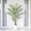 Artificial Palm Tree 5FT Tall Faux Palm Tree Indoor Fake Plants Faux Tropical Plant, UV Resistant & Maintenance Free Indoor/Outdoor Fake Tree in Pot for Home Office Living Room Patio Decor - style: 5FT Fine Leaved