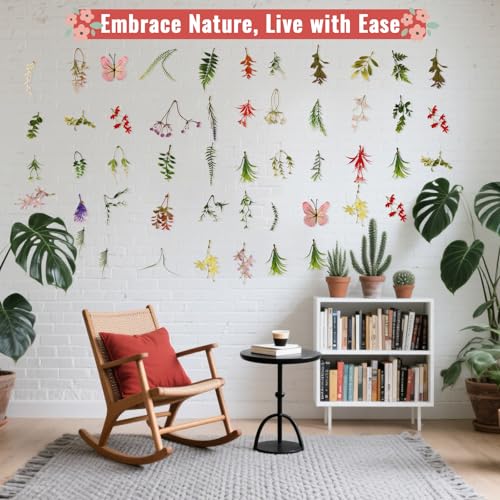 4 Pcs Artificial Wildflower Garland 9.3 ft Garden Vine Decorations Spring Hanging Flower Decoration with 10 Hooks Fake Wildflower Backdrop for Classroom Windows Wedding Party Home Outdoor