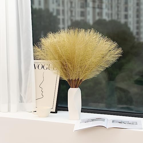 Wertuirk Gold Faux Pampas Grass - 30pcs 24 Inch Long Pampas Grass wall Decor, Mini Artificial Pampas Grass for Great Gatsby Party Decorations and Glam Room Decor (Gold) - color: Gold, size: 30 Pieces