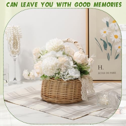Tigeen Artificial Flowers Artificial Peonies Silk Flowers Faux Peony Fake Peony Silk Hydrangea Bouquet for Wedding Table Centerpiece Floral Vase Decor(Champagne White,12 Bundles) - color: Champagne White