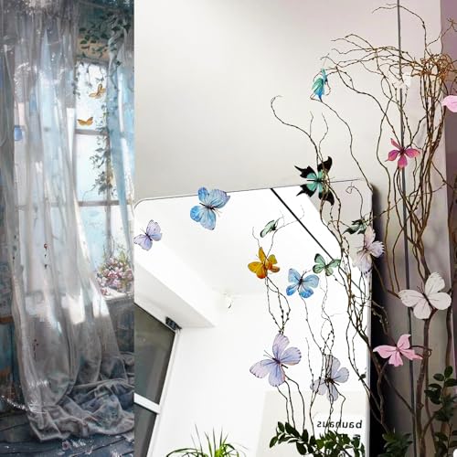 Artificial Butterfly,3D Artificial Butterfly Clips,Silk Floral Butterflies, Suitable for Home Decoration, Flower Arrangement and Foil The Festive Atmosphere (8 Pcs) - color: Orange-8 Pcs