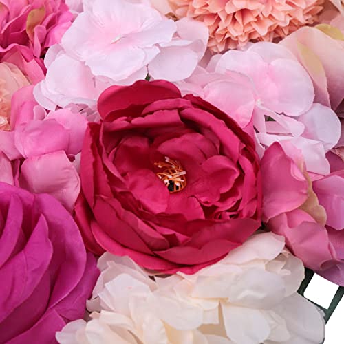 6 Pcs Flower Wall Panel Floral Backdrop,24 * 16in Artificial Flower Wall Panels Fuchsia Flower Walls Decor Silk Fabric for Wedding Party Room Home Decor & Walls Decoration (Fuchsia) - color: Fuchsia
