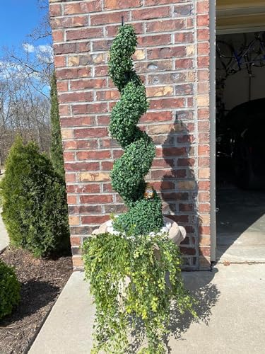 ALL SEASON GREEN 36" Topiary Trees Artificial Outdoor Boxwood Plants Set of 2 for Porch Decor - size: 3 ft