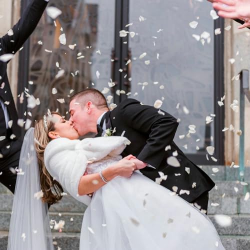 CODE FLORIST 1100 PCS Silk Rose Petals for Valentine's Day,Fake Rose Petals for Romantic Night,Wedding,Proposal Anniversary Flower Decorations(Separated,Scented,Ivory) - color: Ivory, size: Separated 1100 pcs
