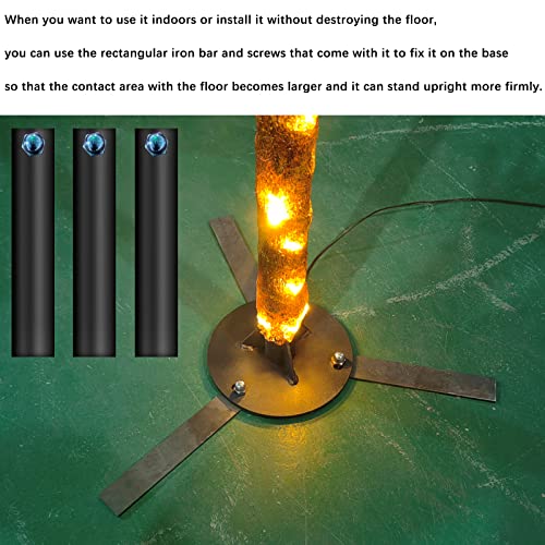 Fairyrain Artificial Palm Tree 9.5FT 305Led Outdoor Lighted Palm Trees | Metal Heavy Duty Palm Tree for Outside Patio Tropical Decorations Party Hawaiian Jungle Christmas Nativity Beach Garden Park - size: 9ft 6in