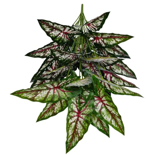 Aglaonema Plant with Variegated Green and Red Leaves, Fake Tree Leaf Simulation Flower Bonsai for Party Decoration Artificial Plants Floor Home Room Decor Ornament (Green Red No Flowerpot, 85cm) - color: Green Red No Flowerpot, size: 85cm