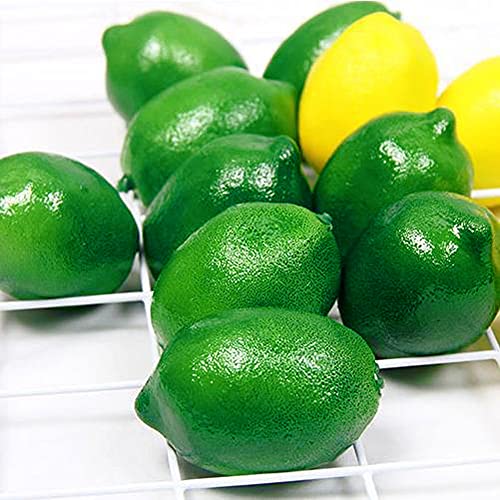 Faux Green Lemons Artificial Fruits Fake Lemon Lifelike Simulation for Lemonade Party Kitchen Table Decorations Garland Photography Props (Green, 5 Pack) - color: Green, size: 5 Pack