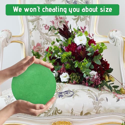 Max Shape 6Pcs Floral Foam Round Blocks, Large Wet and Dry Green Foam for Artificial and Fresh Flower Arrangement,Flower Foam Blocks for Wedding Party Decorations (4.7 Inch) - size: 4.7 Inch