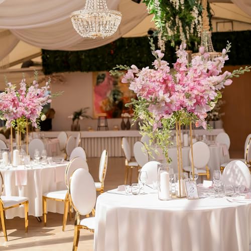 Delphinium Artificial Flowers 8PCS Single Stem Artificial Flowers for Home Table Festivals Indoor Outdoor Decor (Pink) - color: Pink