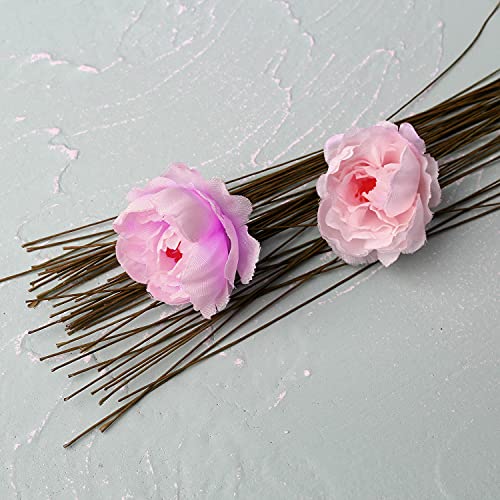 Floral Wire 26 Gauge, 100 Pcs Brown Florist Wire - 14 Inch for Crafts, Bouquet Stem Wrapping, Wreath Making, Flower Arrangement Supplies - color: Brown