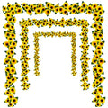 Uieke 3 Pack 7.5ft/Pcs Artificial Sunflower Garland Hanging Sunflower Vines with Green Leaves,Silk Flowers for Home Room Kitchen Garden Wedding Arch Bridal Baby Shower Party Outdoor Decor Medium - size: Medium