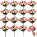 Zeyune 16 Bunches 12 Inch Artificial Mini Rose Bouquet 160 Heads Bridal Flower Bouquets Fake Silk Rose Bulk for Valentine's Day Wedding Bridal Shower Home Office Garden(Pink) - color: Pink