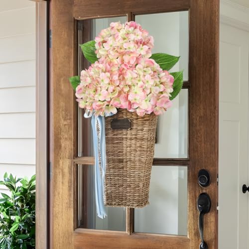 Oairse 3Pcs Pink Hydrangea Artificial Flowers 19.7 in Real Touch Faux Hydrangea Stems Silk Flowers with Stems Fake Pink Flowers Bouquet for Floral Arrangements Table Centerpieces Wedding Home Decor - color: Pink Mixed Cream