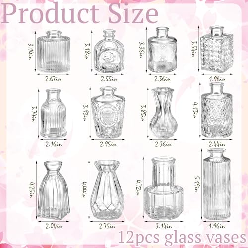 36 Pcs Artificial Flowers Table Centerpiece with Vases Colorful Wildflower Centerpieces Silk Flower Arrangement for Wedding Baby Shower Table Centerpieces Party(Warm Tone,Clear) - style: Warm Tone